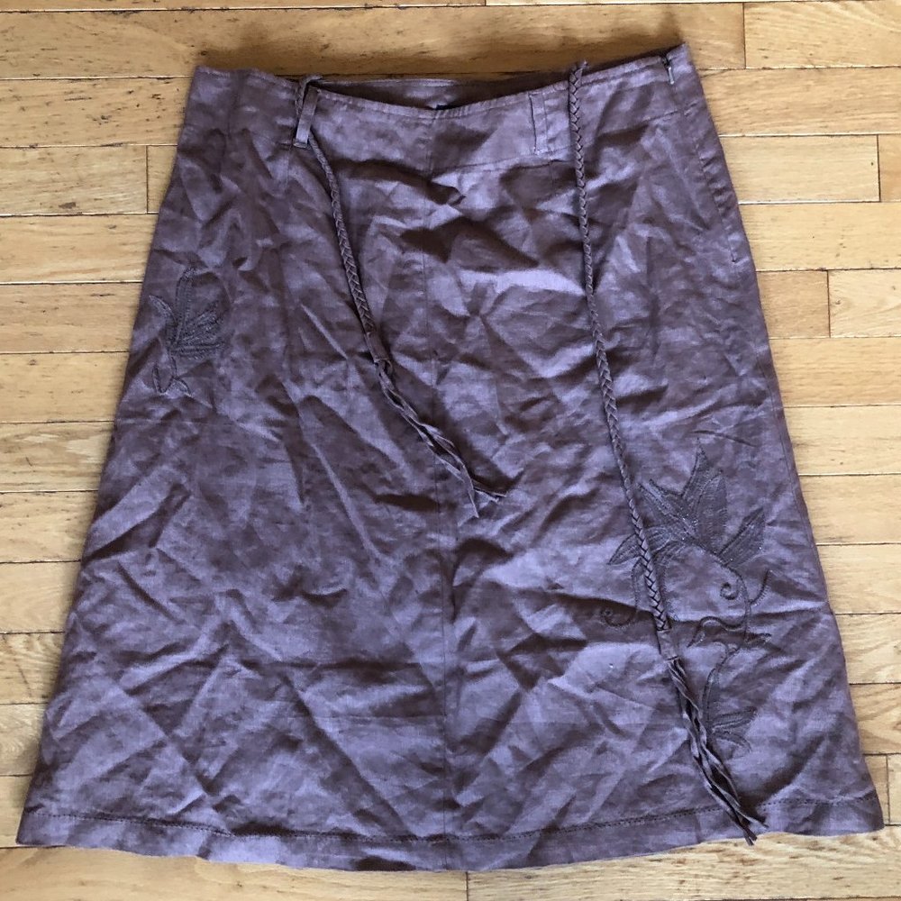 Beautiful InWear Embroidered Brown Linen Skirt